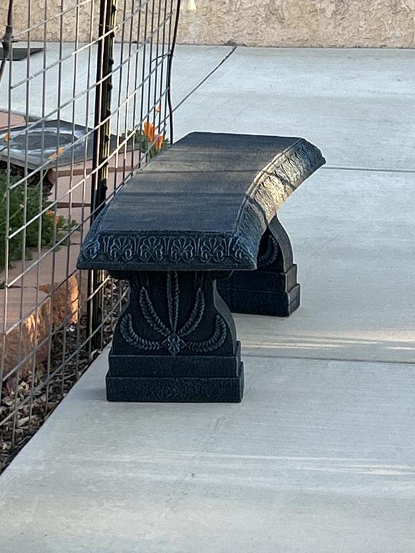 Arcadia Garden Products Fiber clay bench 15-in W x 17-in H Dark Blue ...