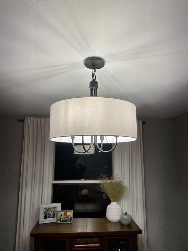 Progress Lighting Evanna 4-Light Matte Black Transitional Chandelier