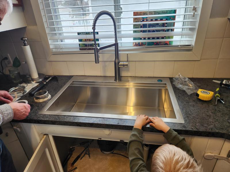 allen + roth Dennison Drop-in or undermount 33-in x 22-in Stainless ...