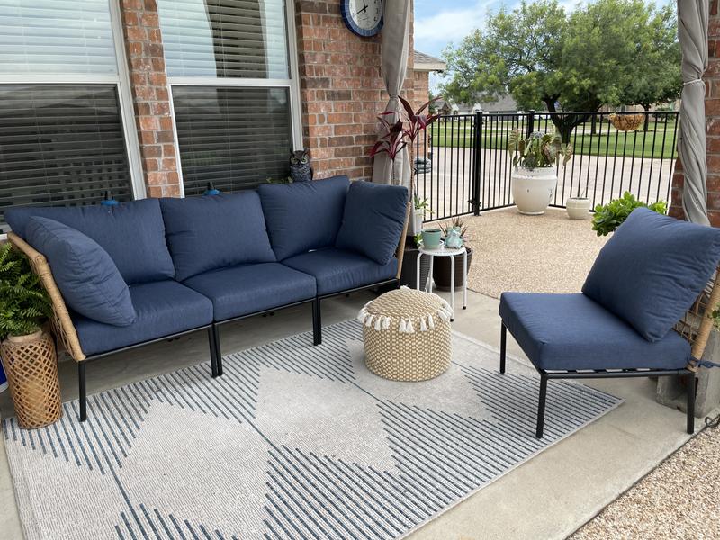 Origin 21 Clairmont 4-Piece Wicker Patio Conversation Set with Off