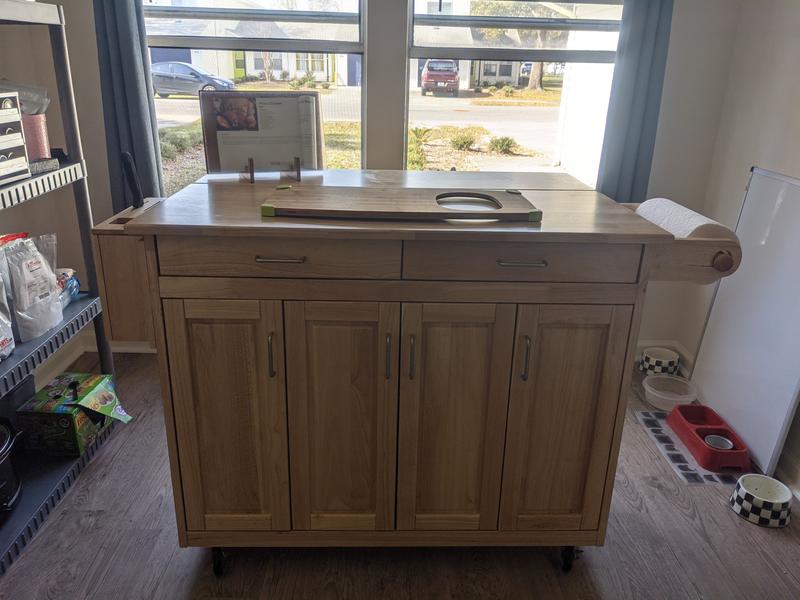 Home Styles Brown Wood Base with Wood Top Kitchen Cart (18.5-in x 54-in x 34.75-in) Home Styles Brown Wood Base with Wood Top Kitchen Cart (18.5-in x 54-in x 34.75-in)