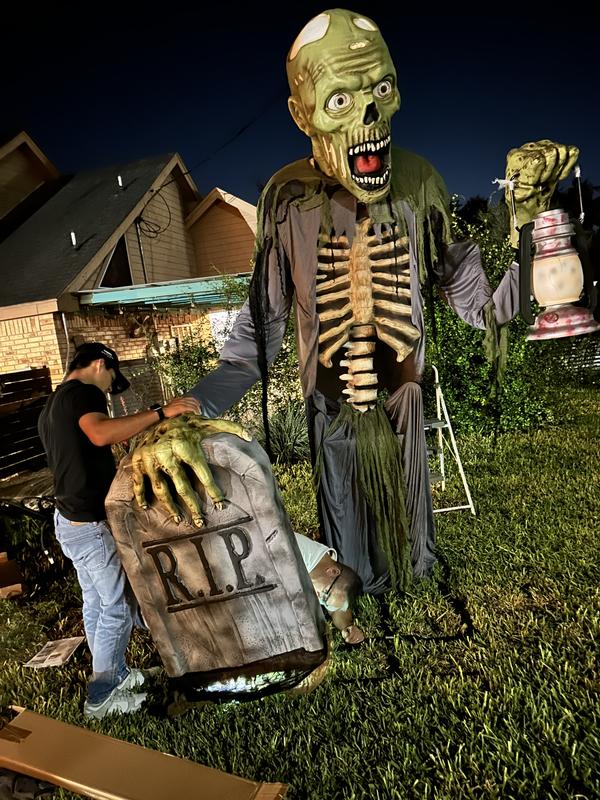 Haunted Living 9-ft Lighted Animatronic Ground Breaking Zombie in