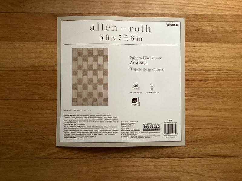 allen + roth Sahara Checkmate 5 x 8 (ft) Loomed Polyester Prairie Taupe ...