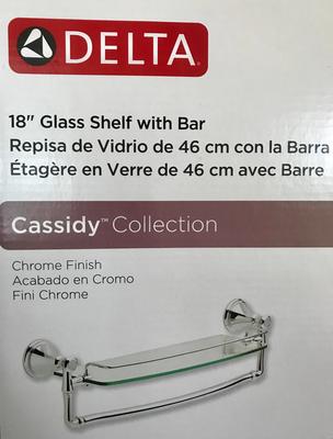 Delta Cassidy 18-in Polished Chrome Wall Mount Single Towel Bar in