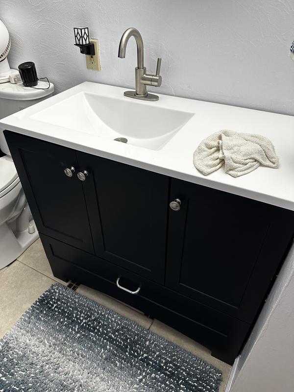 Diamond NOW Cassidy 30-in Deep Blue Single Sink Bathroom Vanity with White  Cultured Marble Top