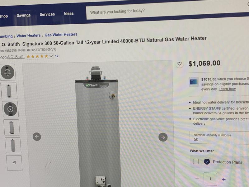 A.O. Smith Signature 300 50-Gallon Tall 12-year Limited 40000-BTU Natural  Gas Water Heater in the Water Heaters department at Lowes.com