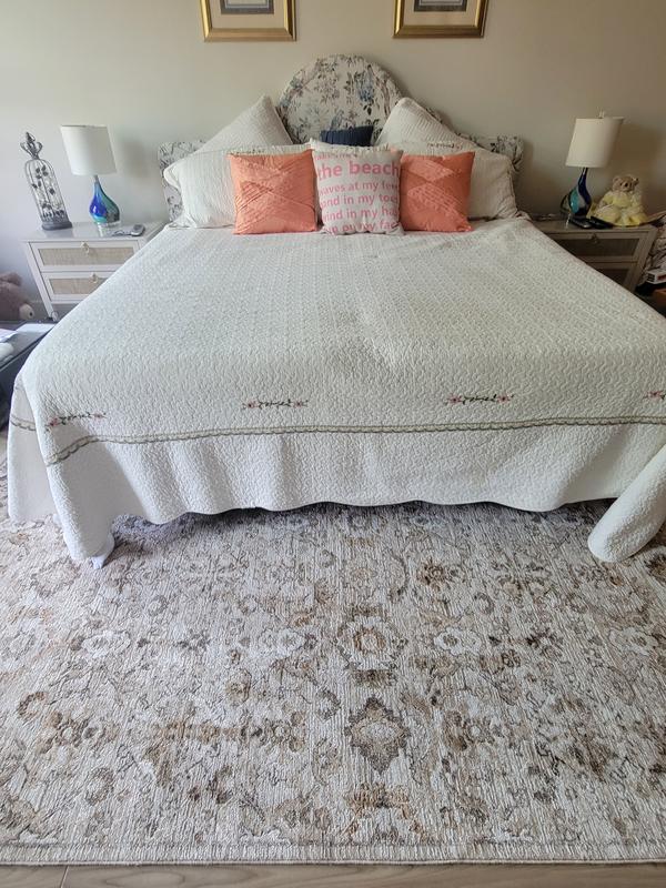 allen + roth Sterling 8 x 10 (ft) Loomed Polyester/Polypropylene Cream ...