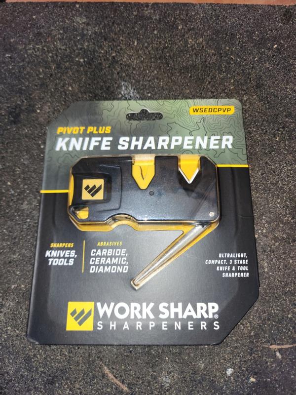 1pc Mini Knife Sharpener,Preset Carbide & Ceramic Stone Sharpeners,Fold-Out  Diamond Coated Rod Outdoor Hunting Knife & Hook Sharpener,Handheld,Compact,Lightweight,Multiuse