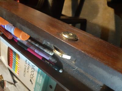 Desunia Office Desk Lock for Drawer & Door - 7/8 (.875) Bore - Antique  Bronze - Keyed Alike - Includes Escutcheon Trim Ring, Strike, & Screws - 1