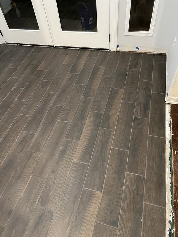 allen + roth Shed Cappuccino 6-in x 24-in Matte Ceramic Wood Look Floor and Wall Tile (0.96-sq. ft/ Piece)