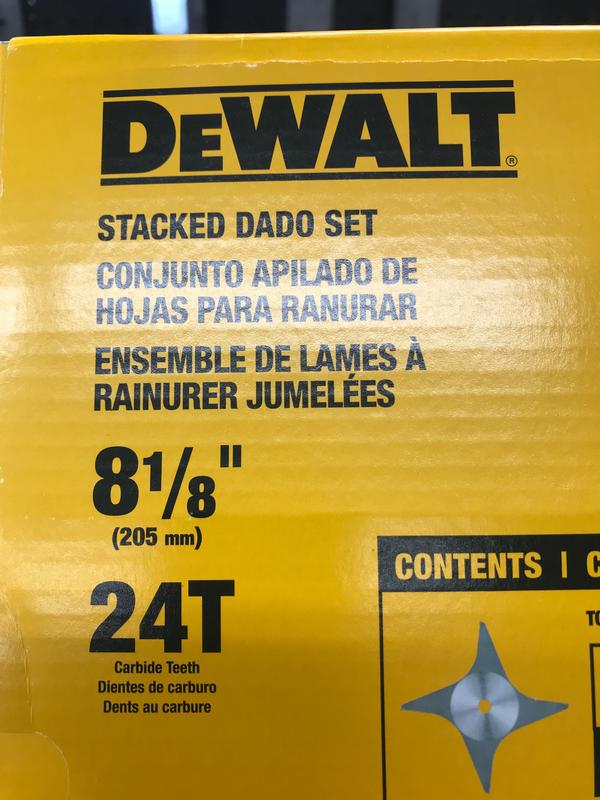 DEWALT 8-in 24-Tooth Fine Finish Carbide Dado Table Saw Blade in