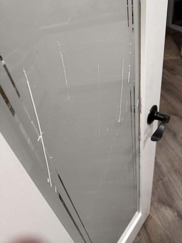 Greatview Doors 24-in x 80-in Solid Core 1-panel Etched glass Right ...