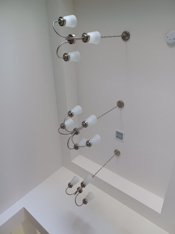 Project Source Aldridge 3 -Light Brushed Nickel Etched glass Metal ...