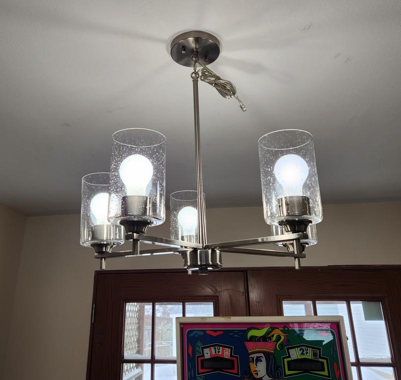 Progress Lighting Morehouse 5-Light Brushed Nickel Transitional Chandelier