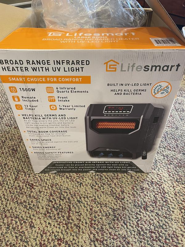 Lifesmart Up to 1500-Watt Infrared Quartz Cabinet Indoor Electric Space  Heater with Thermostat and Remote Included in the Electric Space Heaters  department at Lowes.com