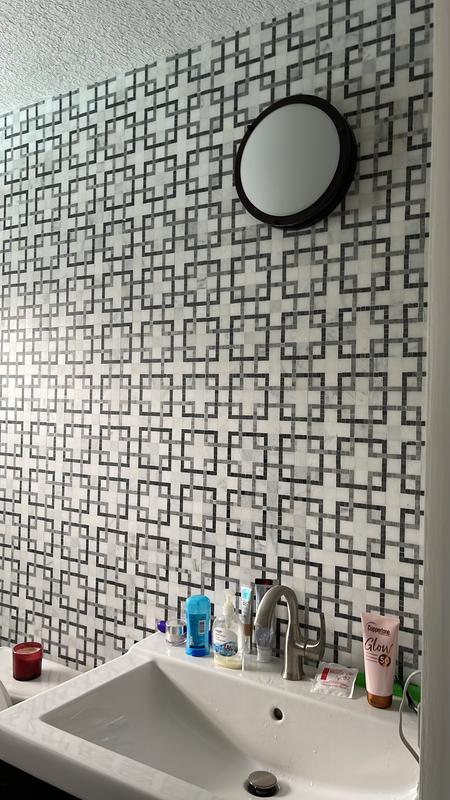 GBI Tile & Stone Inc. Patchwork Grey Honed 11-in x 11-in Honed Natural Stone Marble Linear Patterned Floor and Wall Tile (0.84-sq. ft/ Piece)