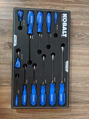 kobalt screwdriver set with foam