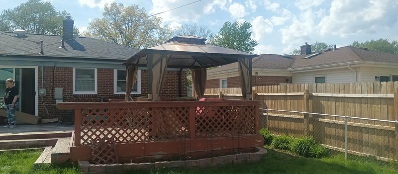 AOXUN 14-ft x 12-ft Outdoor Gazebos Brown Grill Gazebo with Hardtop ...