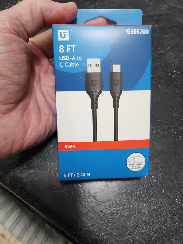 Utilitech 8-ft Usb 2 Usb-c Black Cable 8B47-3190010R-FG at Lowes.com
