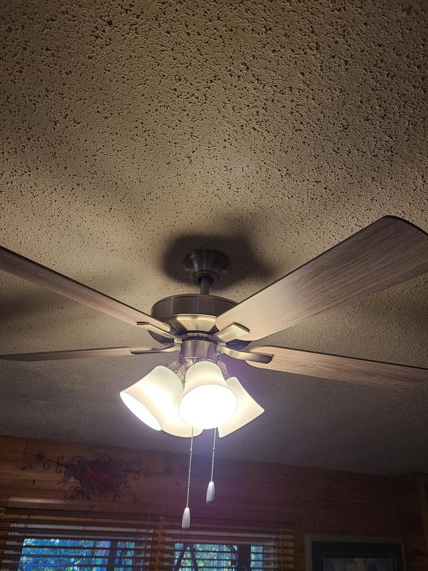 Progress Lighting AirPro Builder Fan 52-in Brushed Nickel with Silver ...
