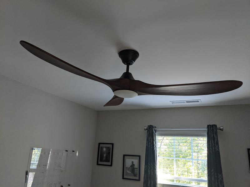 60 Maverick Damp 3-Blade Walnut and Black Ceiling Fan with Remote - #22T56