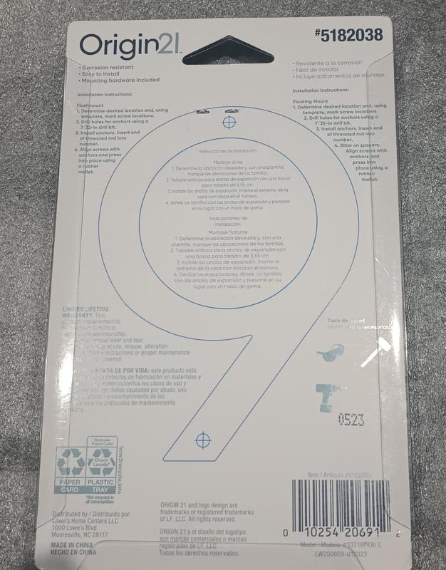 Origin 21 Urbana Park 4-in Black Number 1 33711PKBLG at Lowes.com