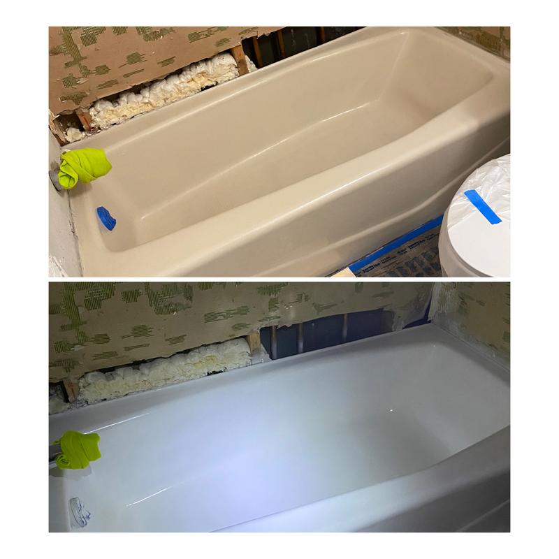cocomfix Tub and Tile Refinishing Kit. Tile and Bathtub Paint(35 oz, with Tools)DIY Sink Countertop Bathtub Refinishing Kit White - for Porcelain