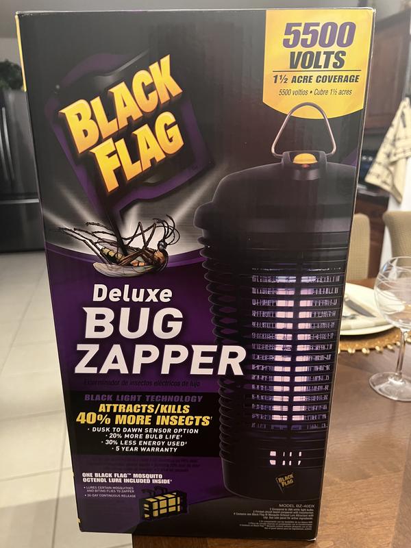 Black Flag 5500 Volt Deluxe 40 Watt Electronic Insect Killer Type: Zapper,  1.5 Acre, Black, BZ-40DXN 