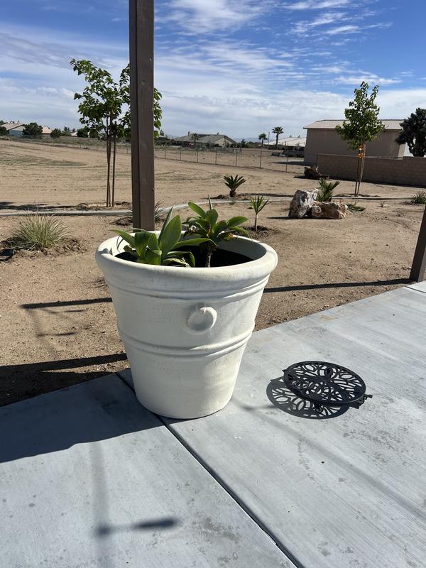 Style Selections Urn 30-in W Small White Clay Indoor/Outdoor