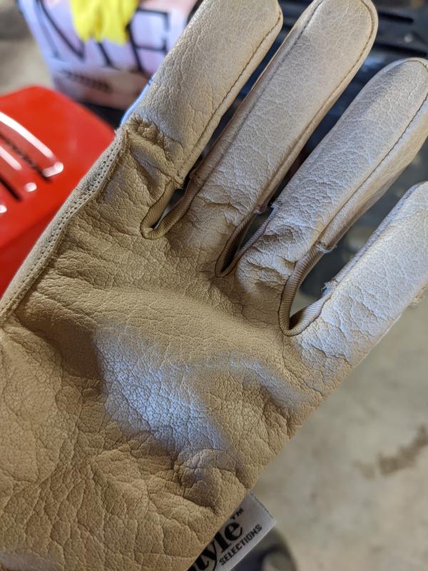 Style Selections Small White Leather/Polyester Gardening Gloves, (1-Pair)  in the Work Gloves department at