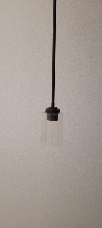 LNC Echo 1 -Light Matte Black Farmhouse Seeded glass Cylinder Mini ...