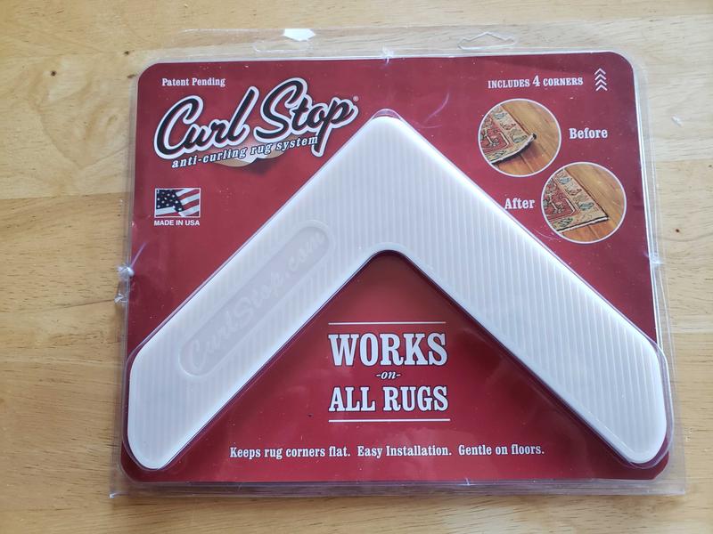  NeverCurl Best V Shape Design Rug Corner Gripper to Instantly  Stops Rug Corner Curling - Safe for Wood Floors - for Indoor & Outdoor Rugs  - Carpet Tape/Rug Tape - Not