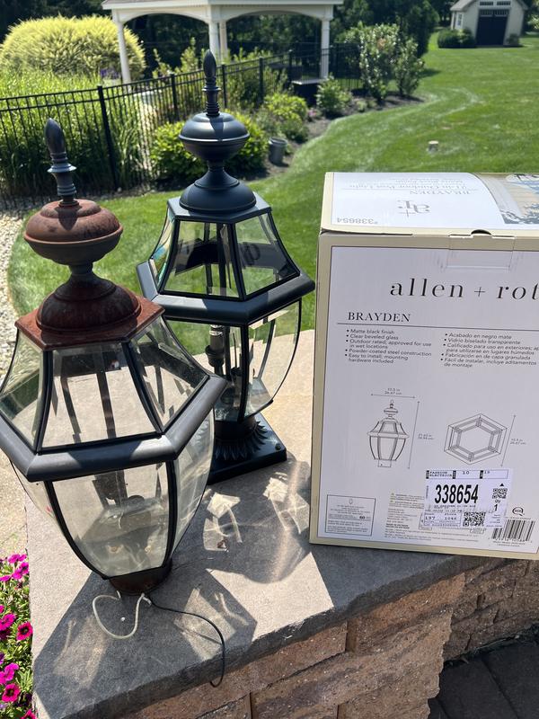 allen + roth Brayden 21.63-in Matte Black Traditional Outdoor