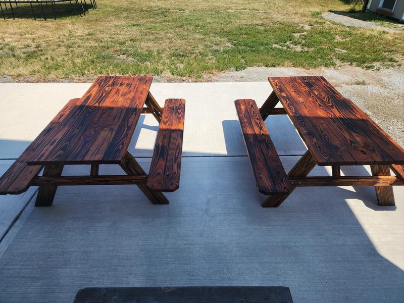 Style Selections 72-in Brown Southern Yellow Pine Rectangle Picnic Table