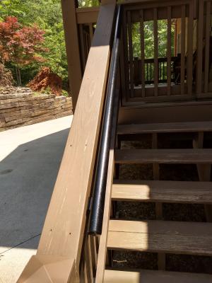 Wolf Handrail 1.9-in x 72-in Hammered Black Painted Aluminum Interior ...