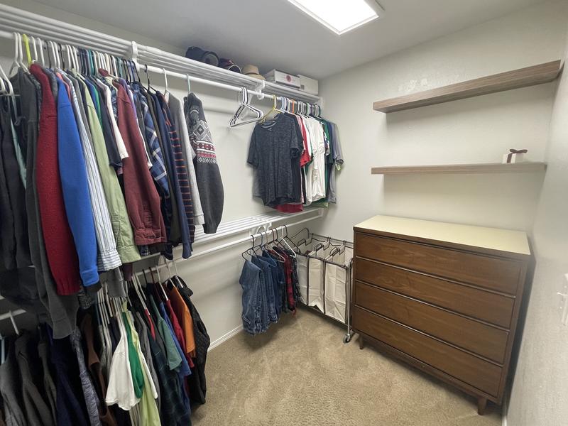 Expandable Closet Shelf & Rod 64 in. W - 118 in. W, White,Mounts to 2 Side  Walls (NO End Brackets), Wire, Closet System