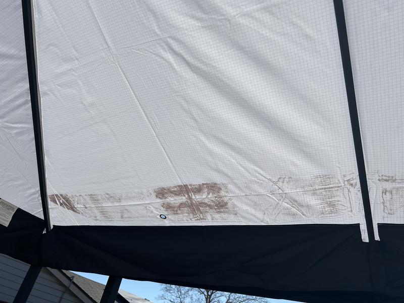 Sunjoy 11-ft x 13-ft Rectangle White Metal Polyester Roof Semi ...