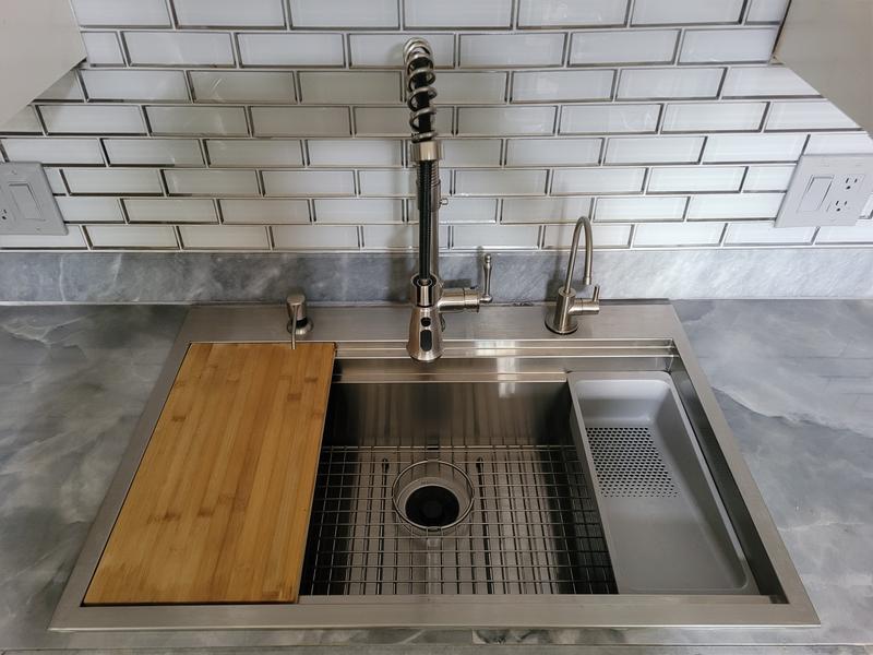 AKDY Drop-In 25-in x 22-in Brushed Stainless Steel Single