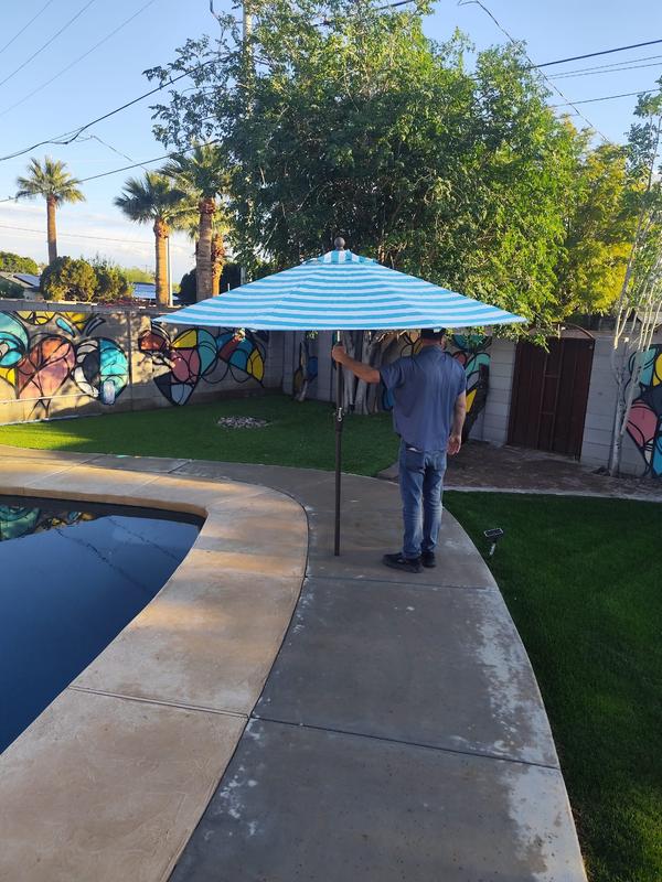ABCCANOPY 9-ft Steel Green Push-button Tilt Market Patio Umbrella in ...
