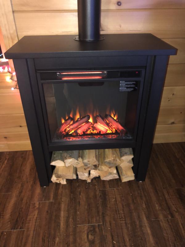 Real Flame Hollis 32-in Infrared Electric Fireplace in Black | Lowe's Canada