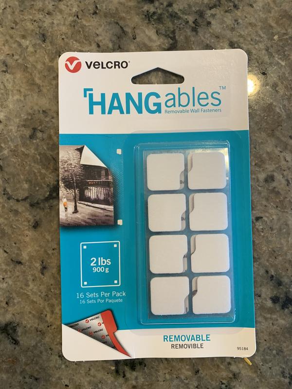 SET OF 4 STRIPS VELCRO® BRAND HANGABLES™ REMOVABLE WALL FASTENERS