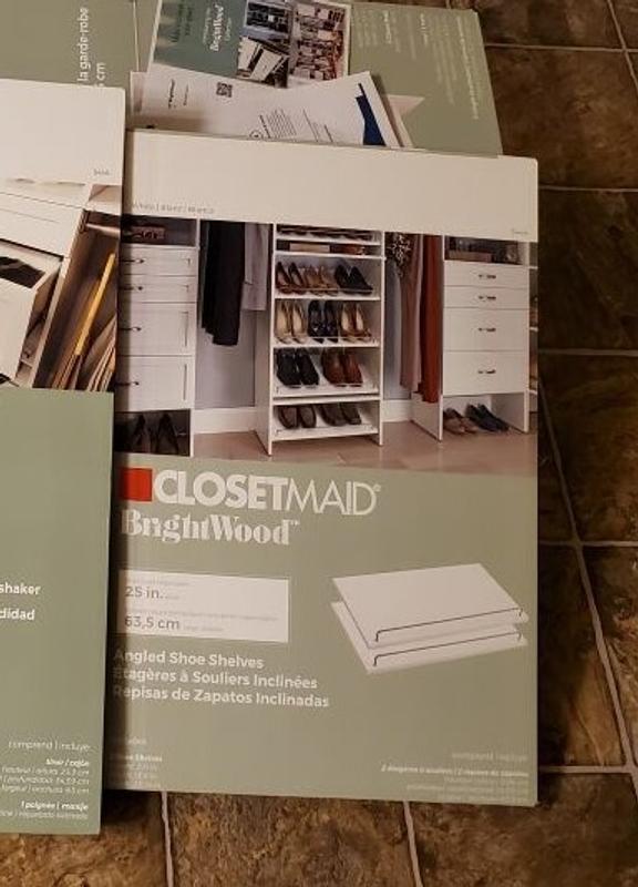 ClosetMaid BrightWood 25-in x 2.11-in x 13.8-in White Shoe Storage in the  Wood Closet Accessories department at