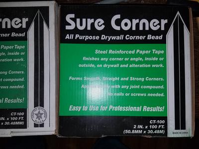 Sure Corner Paper Drywall Tape 2-in x 100-ft Solid Construction