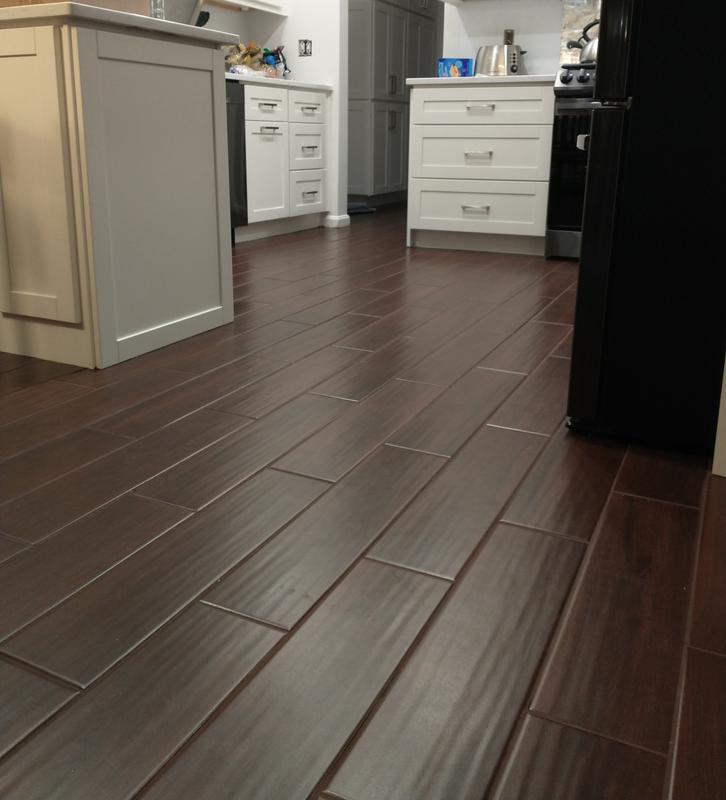 Style Selections Serso Black Walnut 6-in x 6-in Porcelain Wood Look Tile Sample
