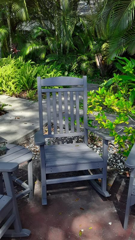 Trex Outdoor Furniture Seaport Charcoal Black HDPE Frame Rocking