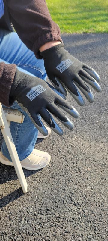 Project Source Large/x-large Gray Leather/Polyester Gardening Gloves,  (1-Pair) in the Work Gloves department at