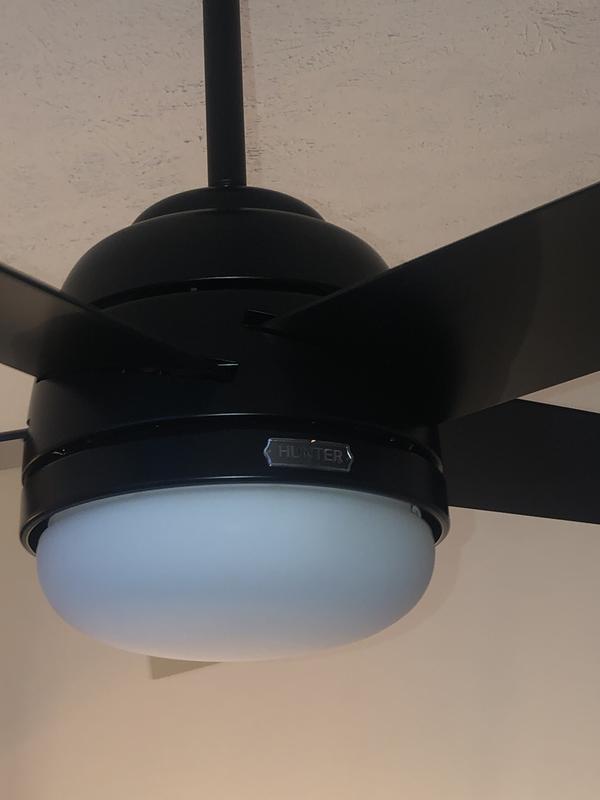 Hunter Exton SIMPLEconnect 52-in Matte Black with Distressed Black ...
