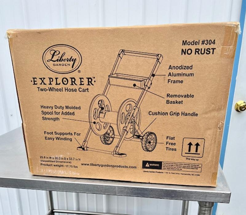 Liberty Garden Explorer Aluminum 250-ft Cart Hose Reel in the Garden Hose  Reels department at