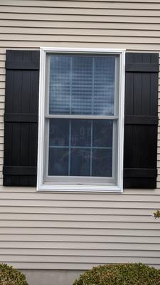 Alpha 14.31-in W x 35-in H Sandstone Board and batten Exterior Shutters ...