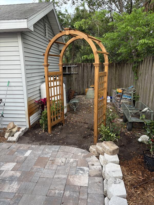 Vita Urban 3.92-ft W x 7.39-ft H Golden Brown Garden Arbor
